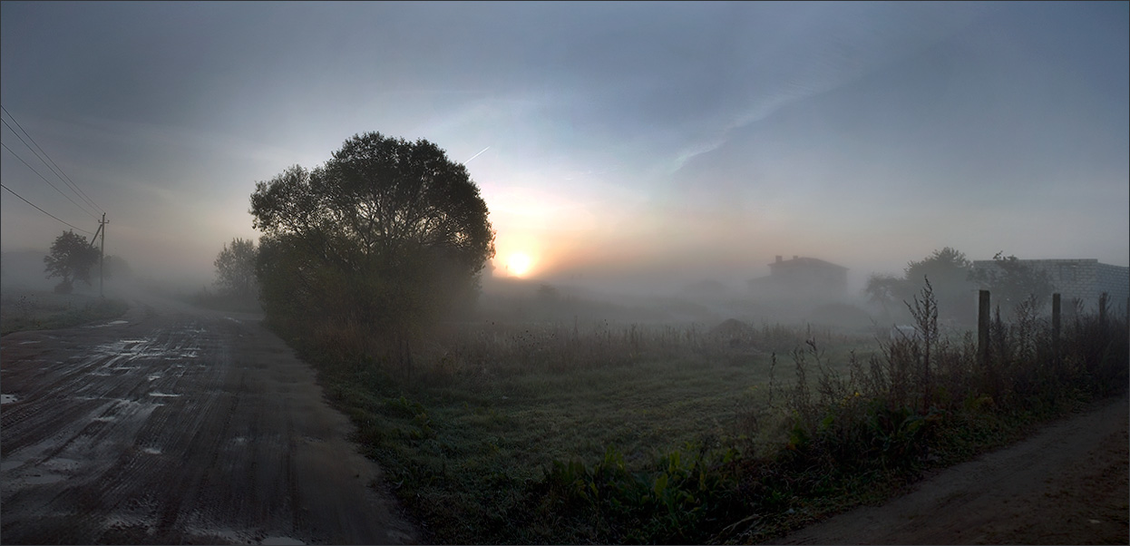 photo "At a country road." tags: landscape, autumn, sunset