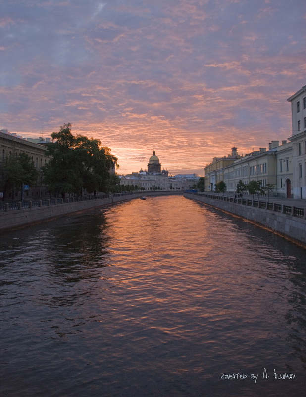 фото "розовый Исаакиевский собор" метки: архитектура, пейзаж, закат