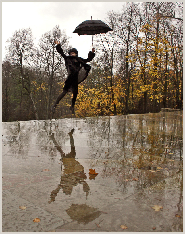 photo "The flight in rainy weather .." tags: landscape, humor, autumn