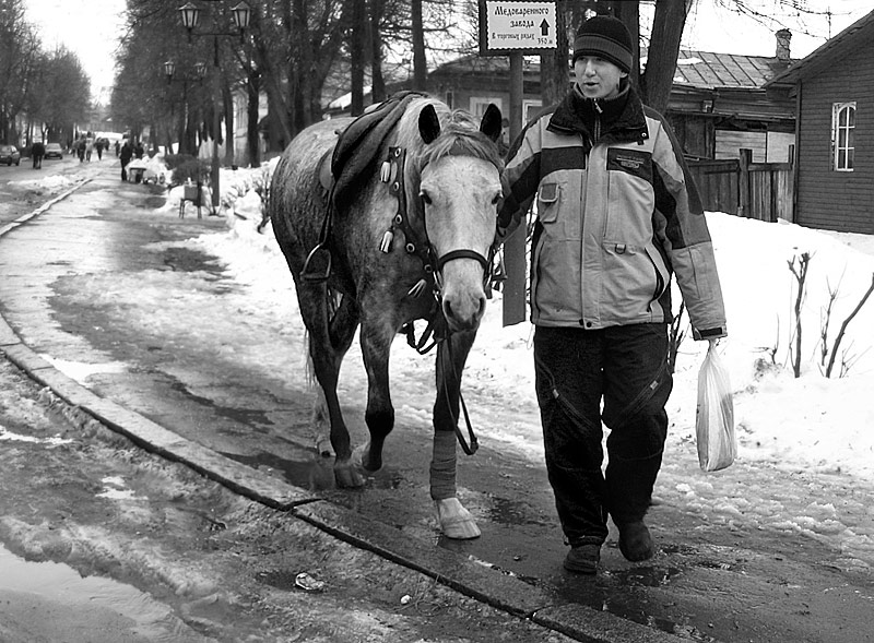 фото "Суздаль. Начало весны" метки: черно-белые, 