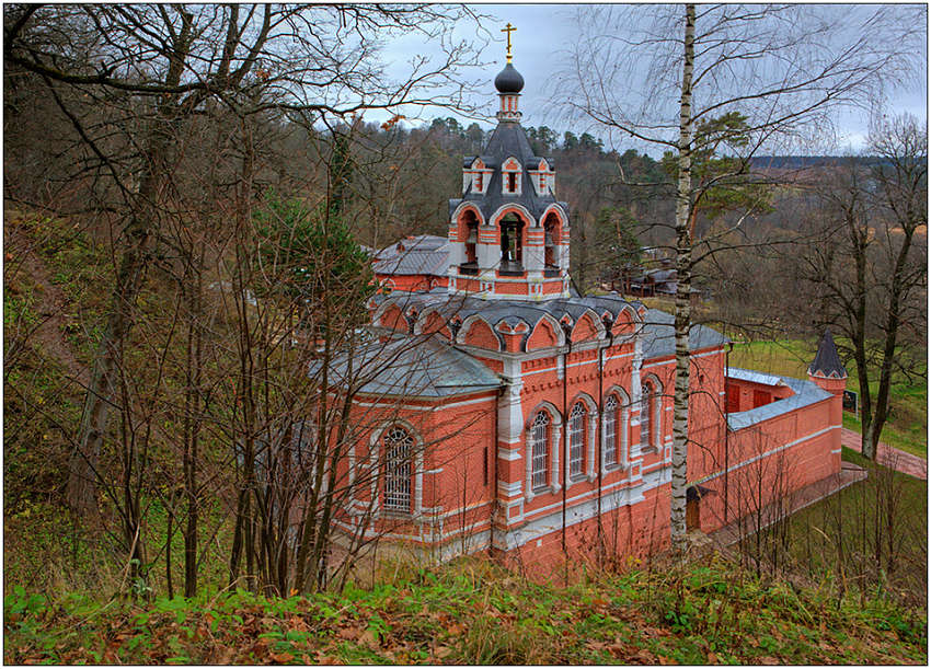 фото "Скит в овраге" метки: архитектура, пейзаж, осень