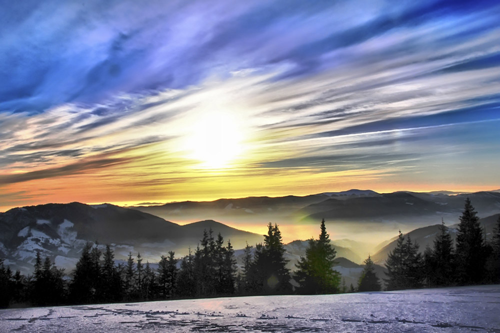 photo "Карпаты, Зима , Закат" tags: landscape, winter