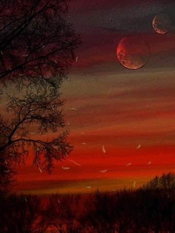 фото "лунный закат" метки: пейзаж, фотомонтаж, закат