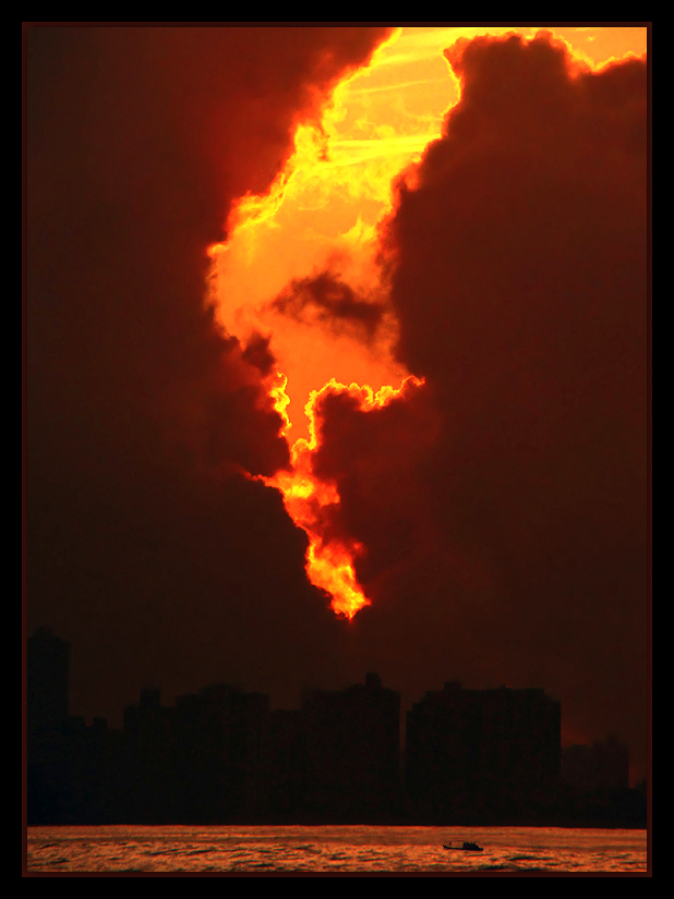 photo "Flaming Clouds" tags: landscape, sunset