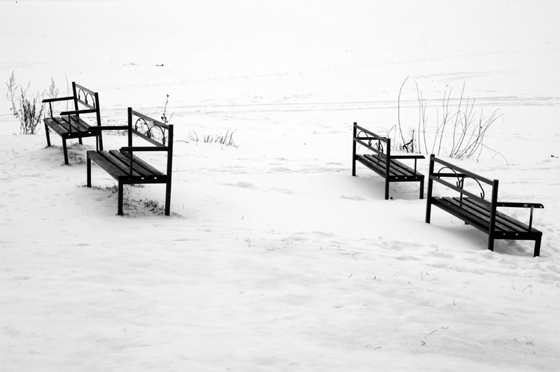 photo "Benches" tags: black&white, 