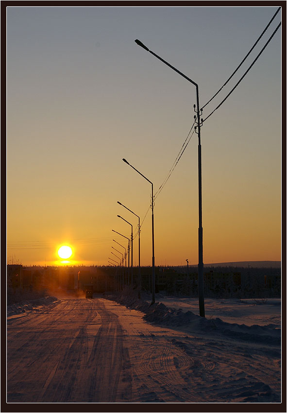 фото "Уходящее солнце" метки: пейзаж, город, закат
