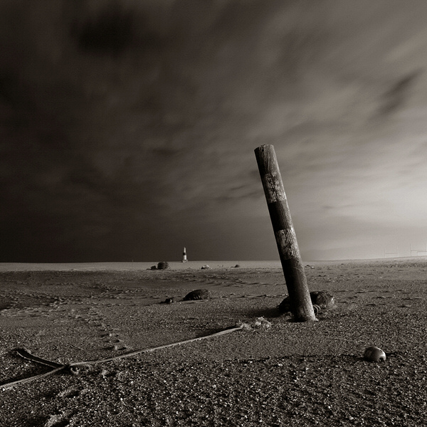 photo "Beach" tags: landscape, black&white, night