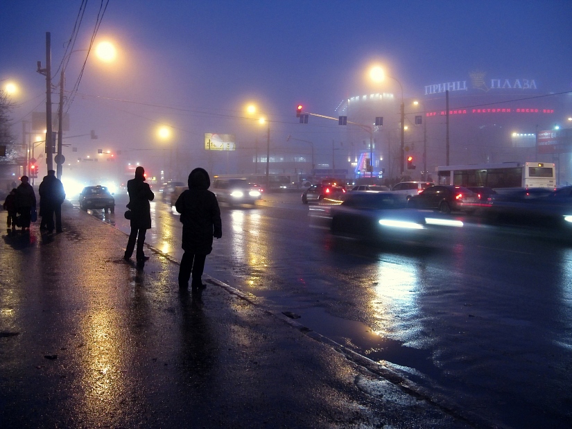 photo "Fog in the City" tags: landscape, city, night