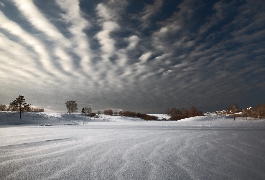 фото "Отражение небесных волн" метки: пейзаж, зима