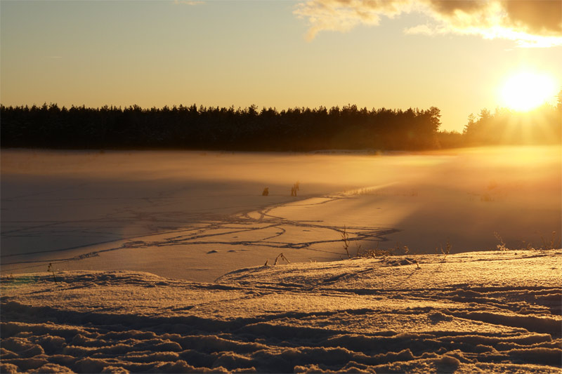 фото "Вечерний клев" метки: пейзаж, зима
