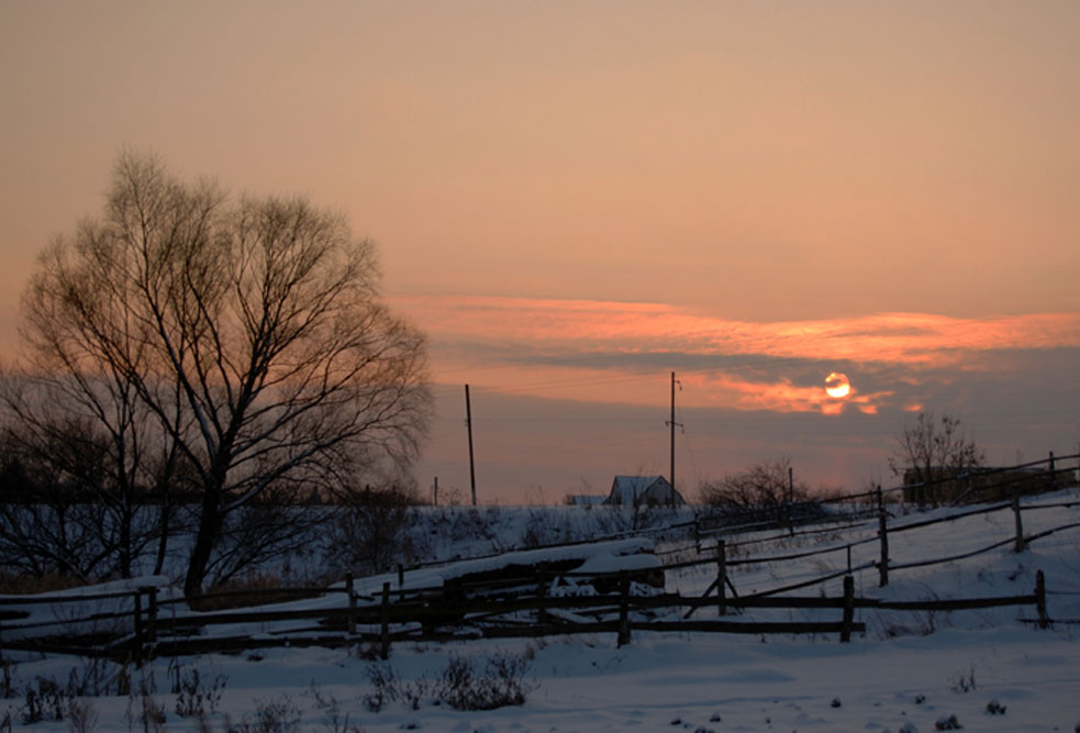 фото "вечерний зимний" метки: пейзаж, закат, зима