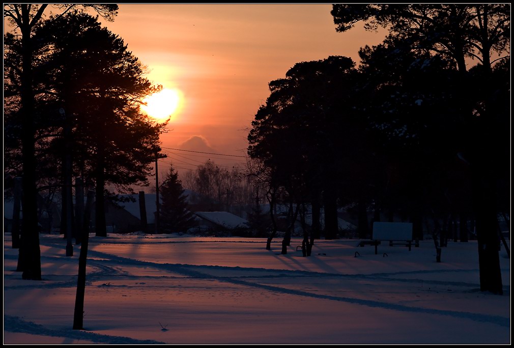 фото "Зимний вечер" метки: пейзаж, закат, зима