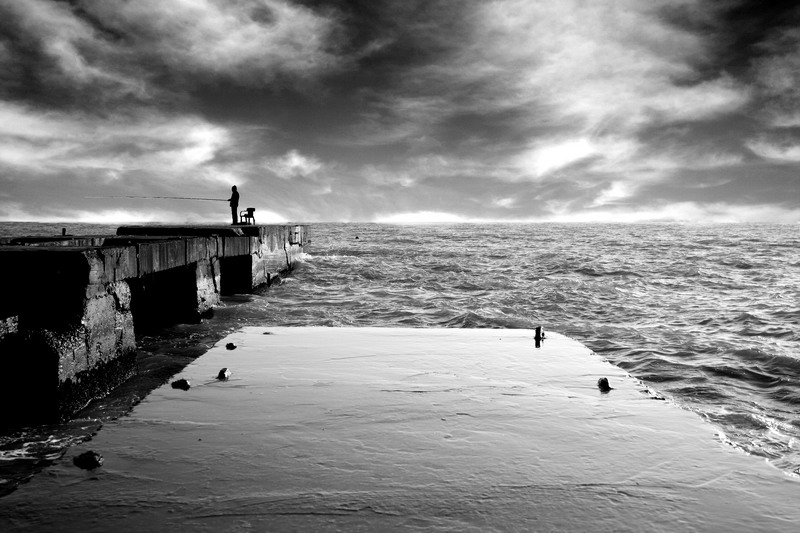 photo "calmness" tags: landscape, black&white, water