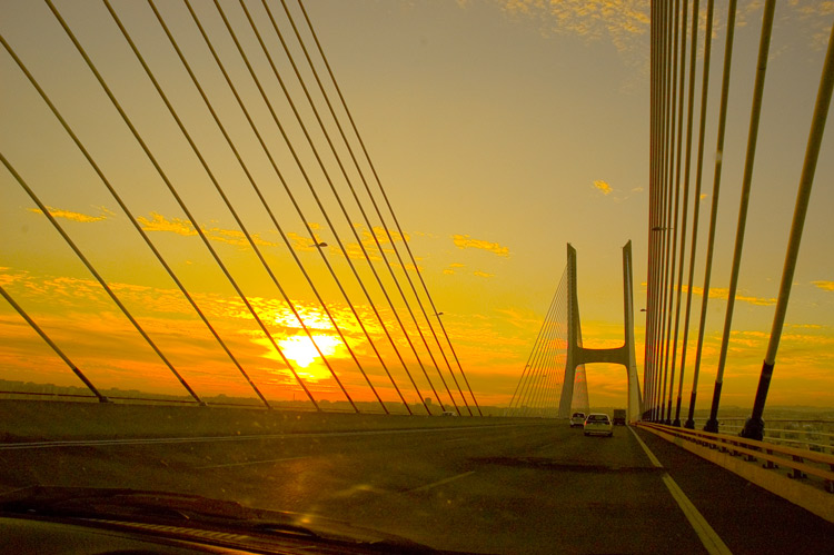photo "BRIDGE CHORDS" tags: landscape, architecture, sunset