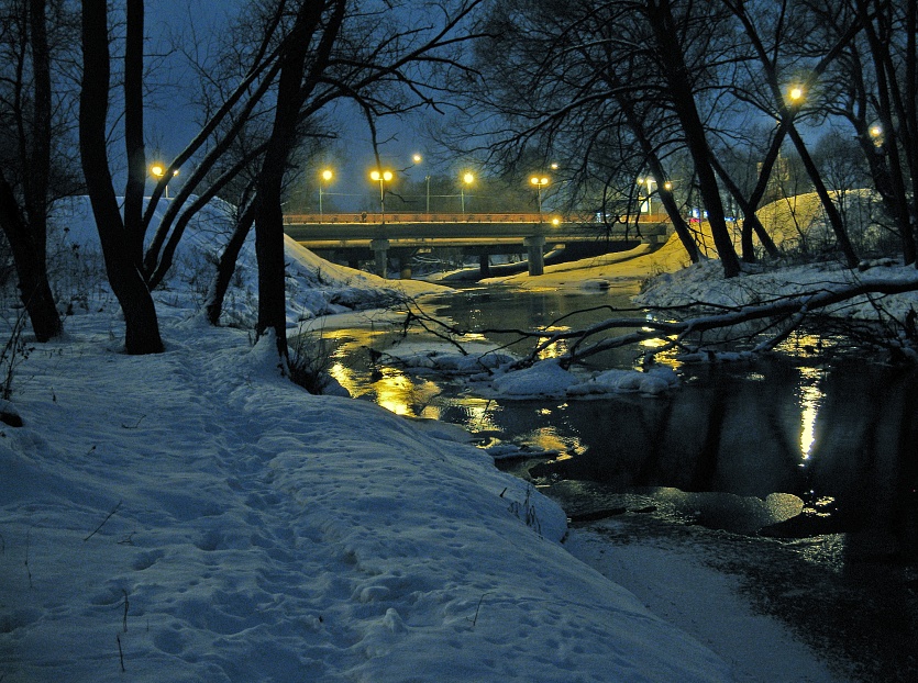 photo "River night" tags: landscape, night, winter