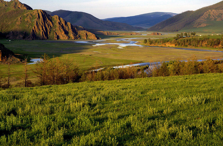 фото "Вечер на р. Орхон. Монголия, хребет Хангай" метки: пейзаж, горы, лето