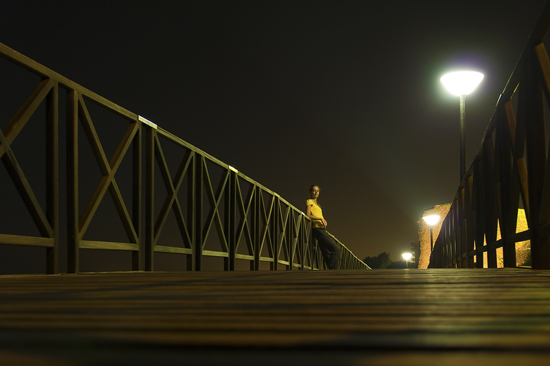 фото "Ночная прогулка." метки: портрет, пейзаж, женщина, ночь