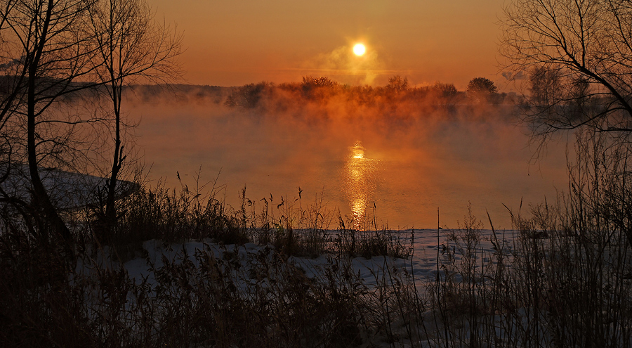 фото "С утра пораньше.#" метки: пейзаж, закат, зима