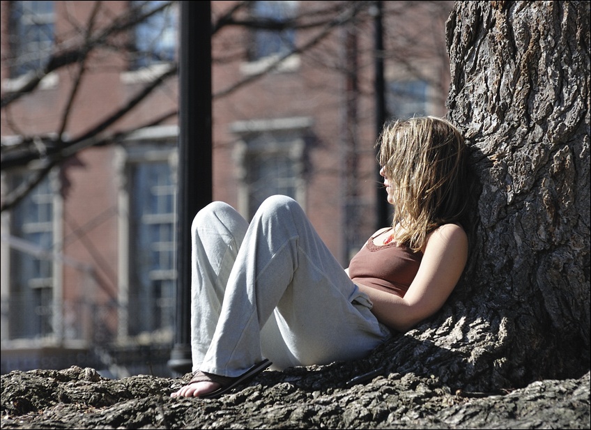 photo "Sun. Youth. Spring." tags: portrait, landscape, spring, woman