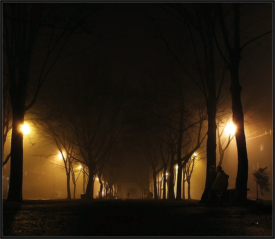 photo "Foggy Evening" tags: city, 