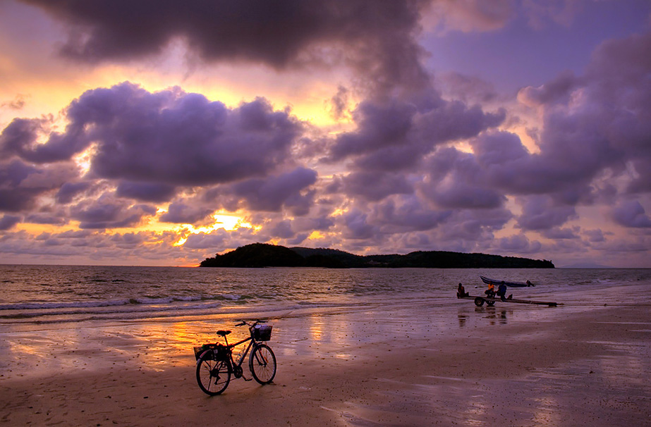 фото "велосипед на закате" метки: пейзаж, путешествия, Азия, закат