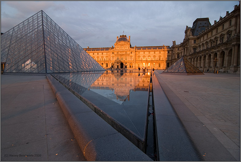 photo "Louvre in the evening" tags: architecture, travel, landscape, Europe