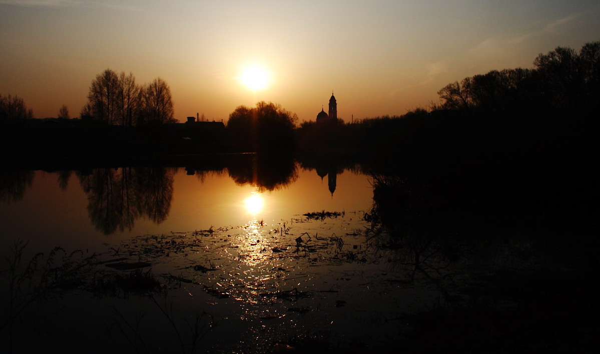фото "Рассвет на пруду" метки: пейзаж, вода, закат