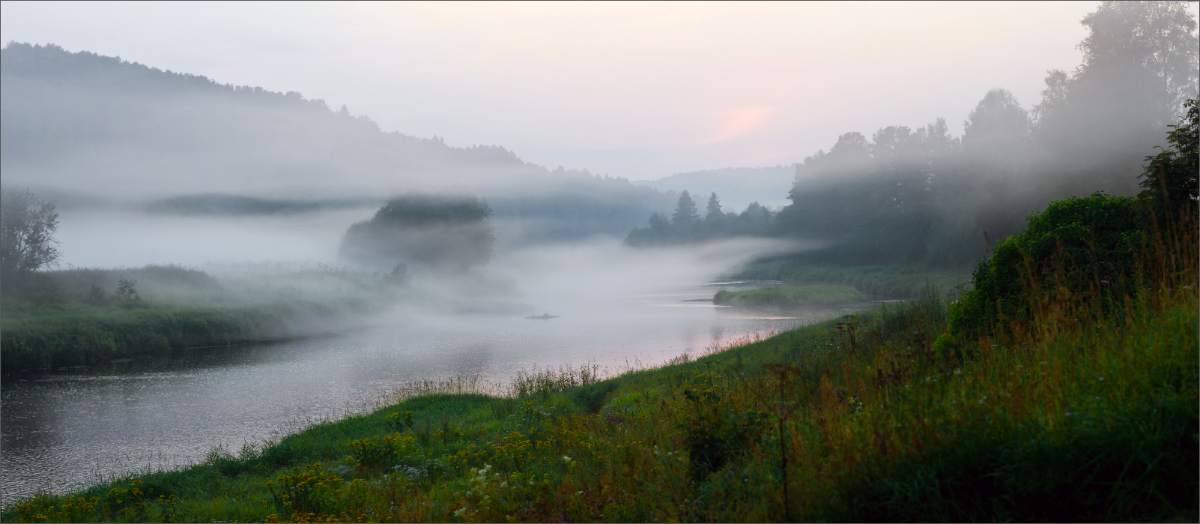 photo "Milk flowing mist ..." tags: landscape, summer, sunset