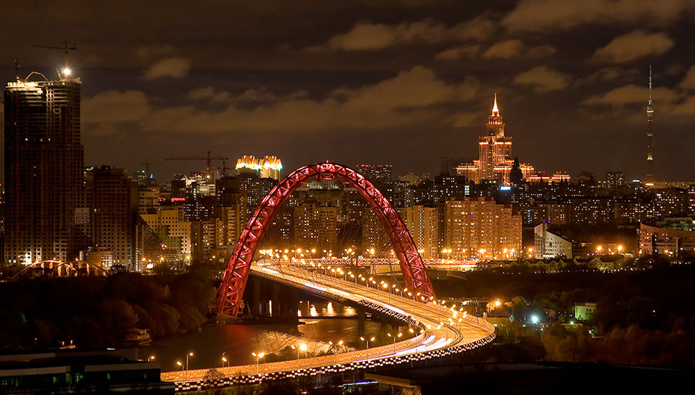 photo "Our answer to San Francisco." tags: architecture, landscape, night