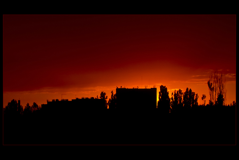 photo "Fiery sunset" tags: landscape, city, sunset