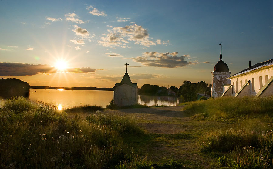 фото "Вечер в монастыре  (Горицы)" метки: пейзаж, архитектура, вода