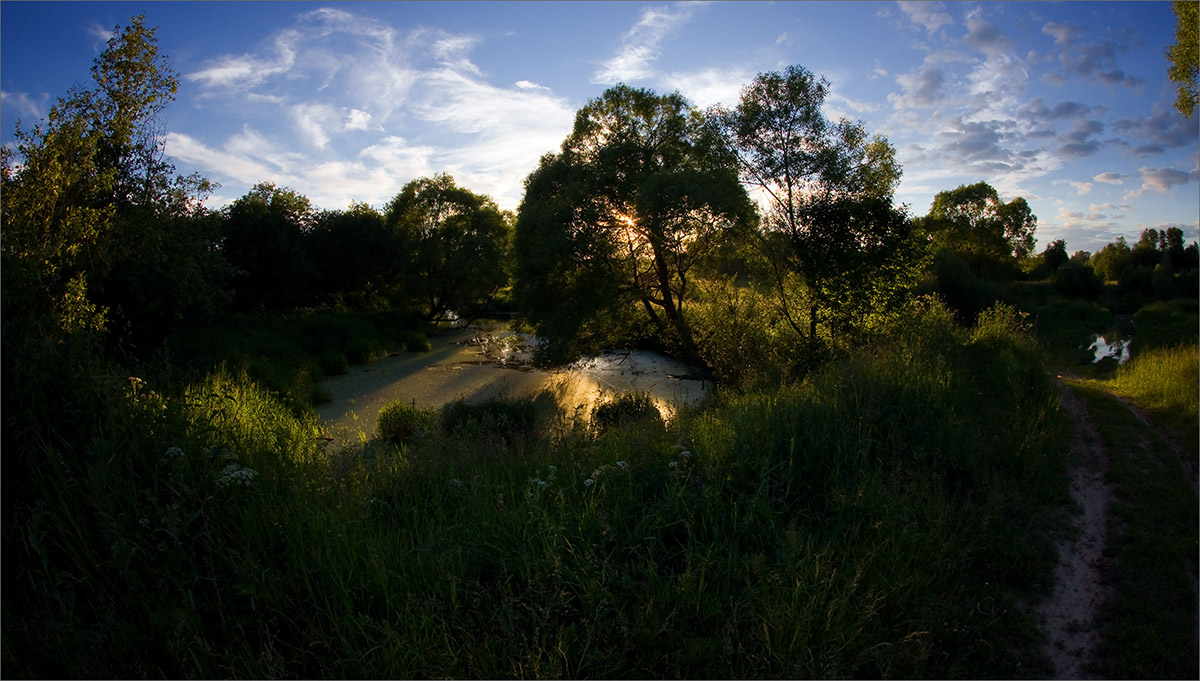 photo "Sunset on a small swamp ..." tags: landscape, sunset