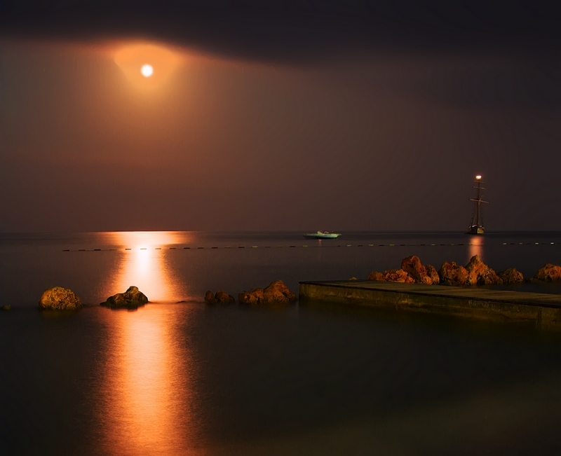 фото "Лунная дорожка" метки: пейзаж, ночь