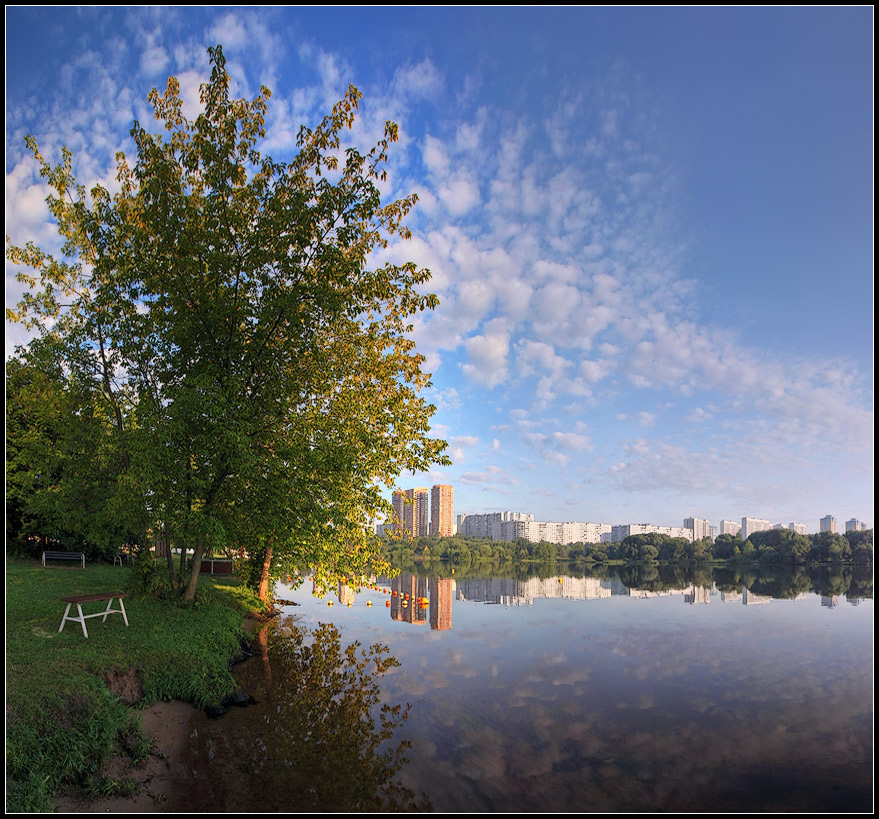 фото "Солнечное утро" метки: пейзаж, город, вода