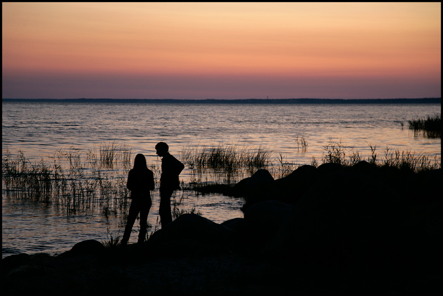 photo "Talking about main" tags: landscape, genre, sunset