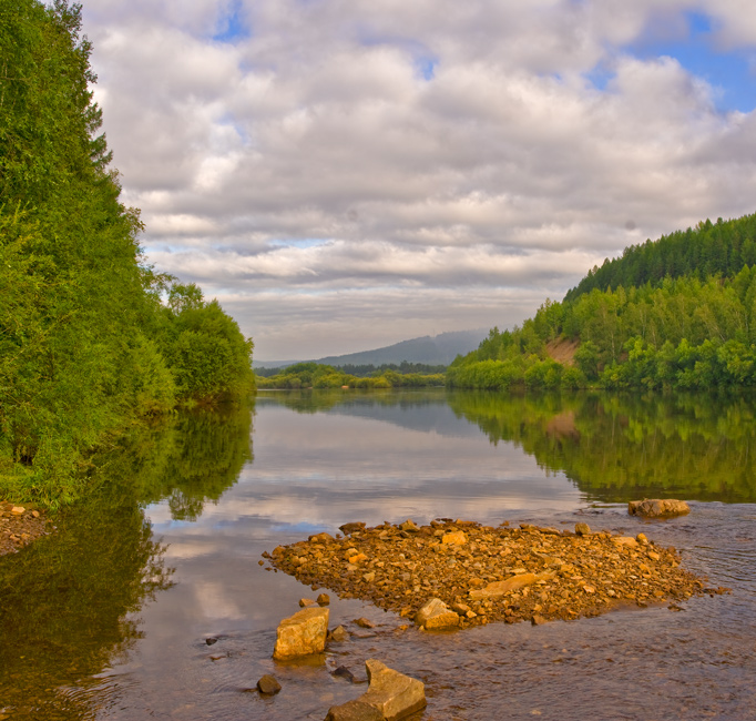 photo "Лето. Таежная река." tags: landscape, forest, water