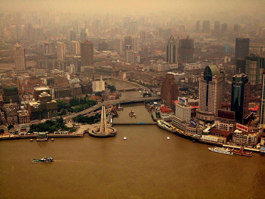 фото "review on Shanghai with Orient Pearl Tower." метки: архитектура, путешествия, пейзаж, Азия