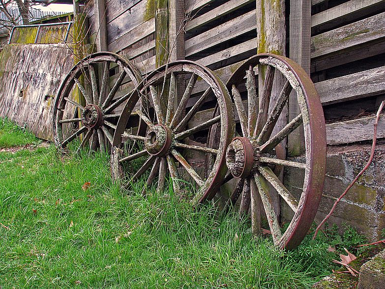 photo "The Old Wagon Wheels." tags: reporting, misc., 