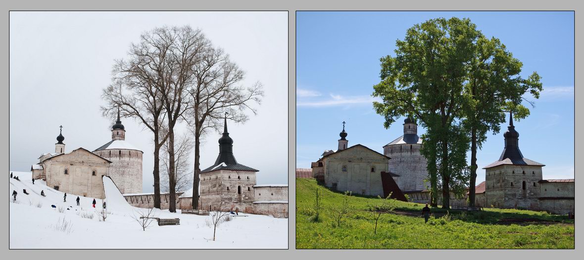 фото "Зима и лето Кирило-Белозерского монастыря" метки: архитектура, пейзаж, 