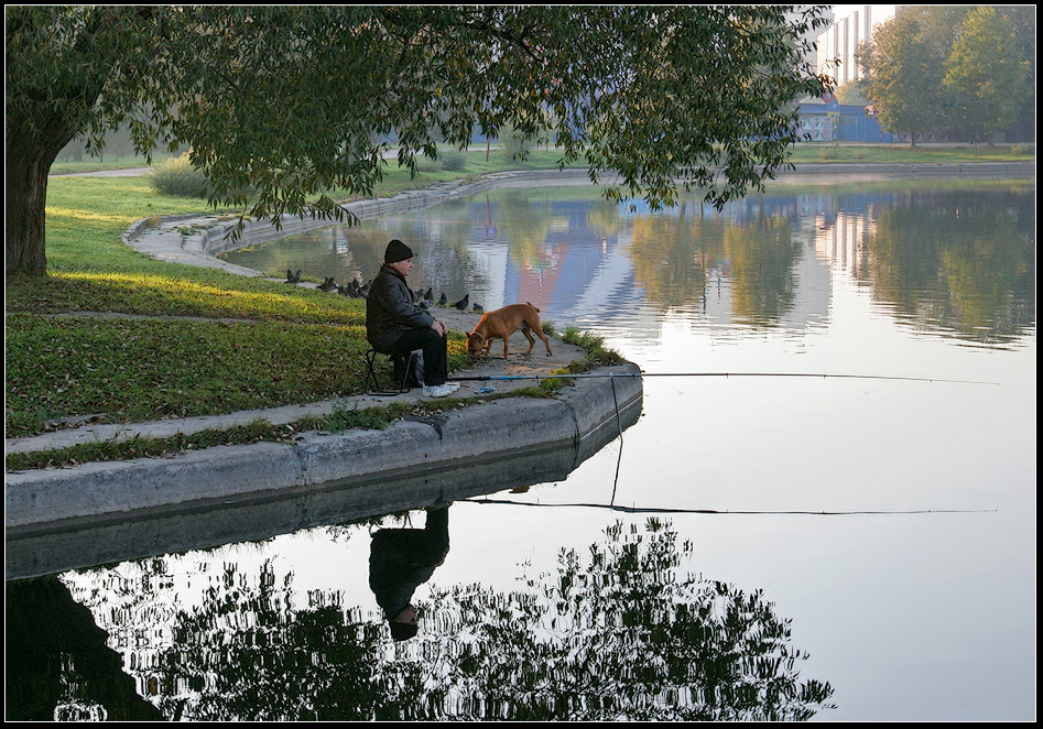 фото "осенняя рыбалка" метки: пейзаж, город, вода