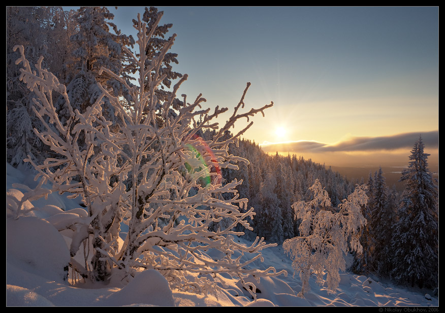 photo "Ural, Belaya Mt / 0165_0121" tags: landscape, mountains, sun, winter