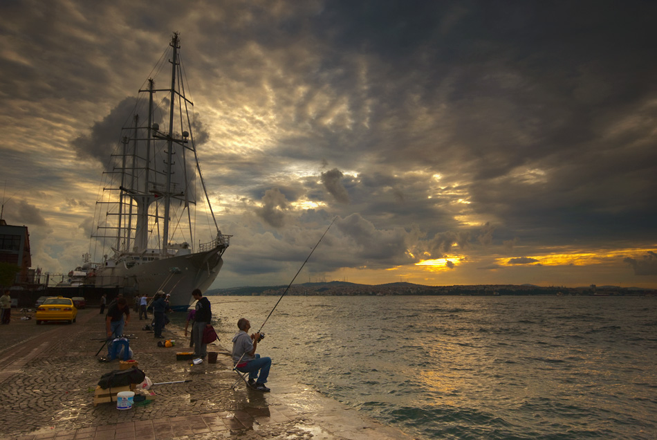 photo "morning fisher" tags: landscape, sunset