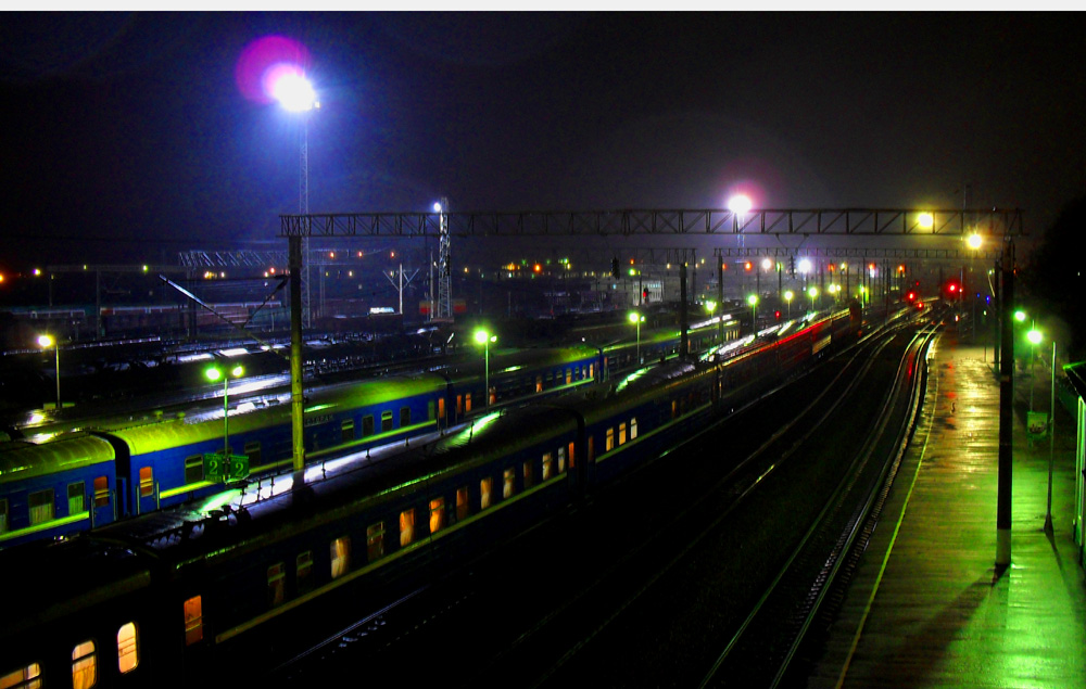 фото "Ночной поезд." метки: пейзаж, ночь