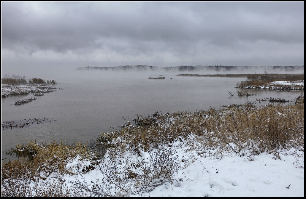 photo "Winter landscape with fog" tags: landscape, water, winter