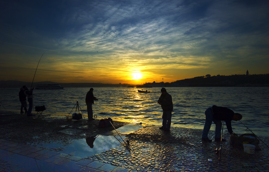 photo "fishers" tags: landscape, sunset