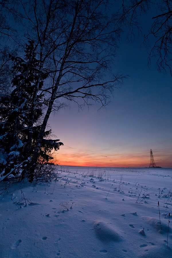 photo "Frosty Evening" tags: landscape, sunset, winter