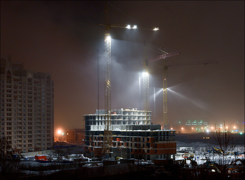 photo "Construction" tags: landscape, night