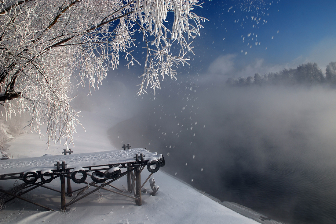 фото ""Инеепад."" метки: пейзаж, вода, зима