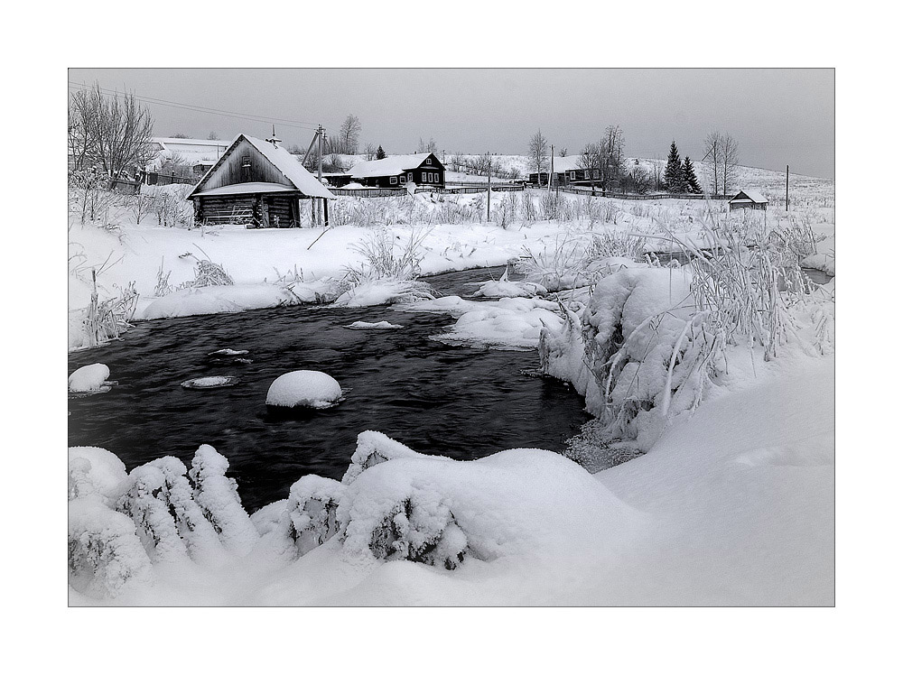 photo "On snow coast" tags: landscape, water, winter