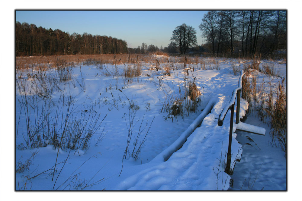 фото "Мосток через замёрзшую речку" метки: пейзаж, зима, лес